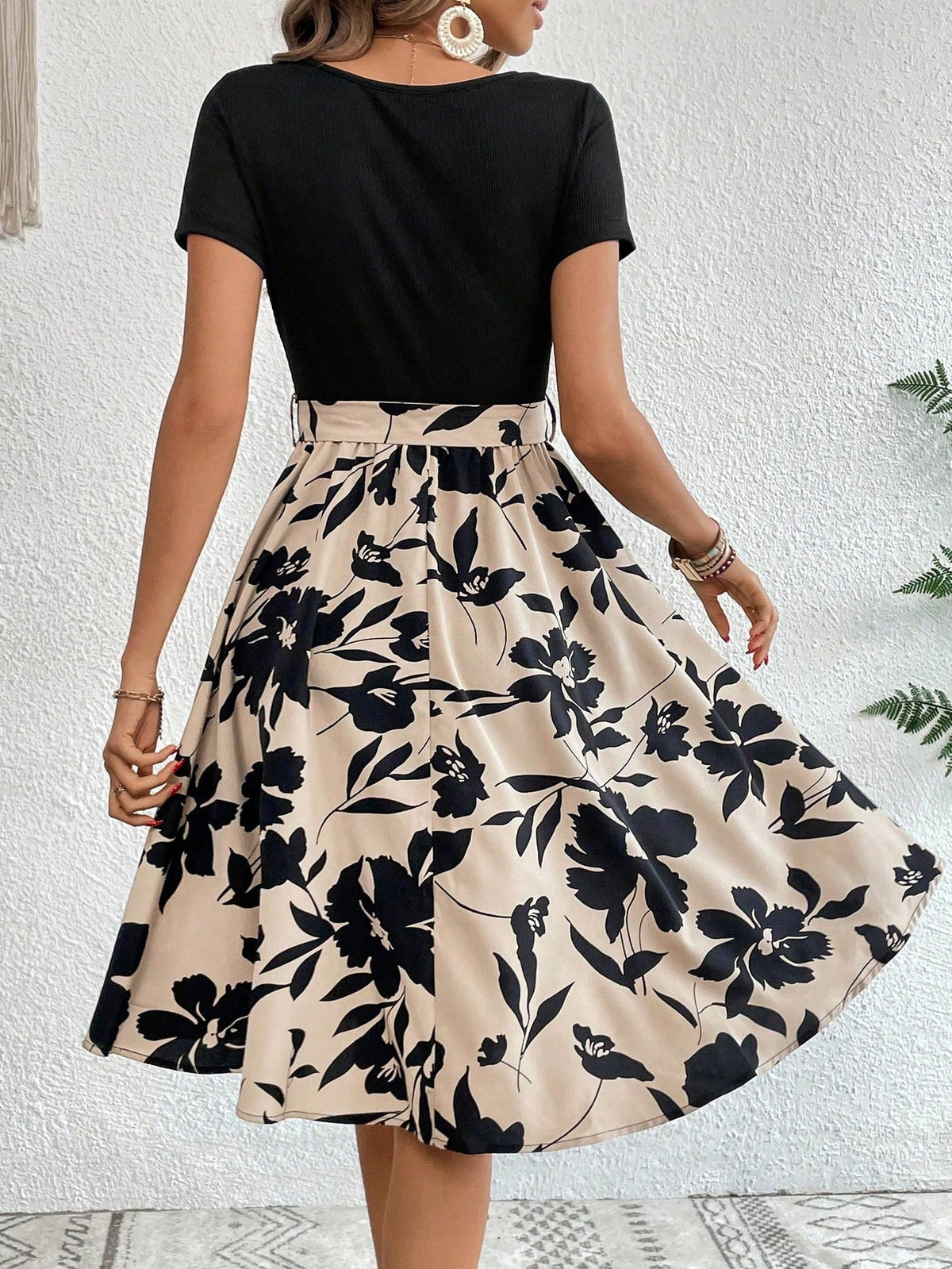 Clasi Floral Print Belted Dress