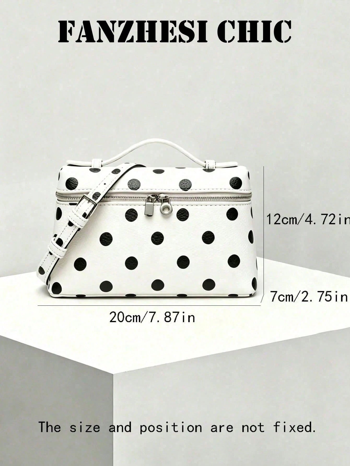 Classic Polka Dot Handbag, Exquisite Stitching And Timeless Polka Dot Print, Radiating A Sweet Vintage Vibe, Perfect For Weekend Shopping And Pairing With Casual Dresses.