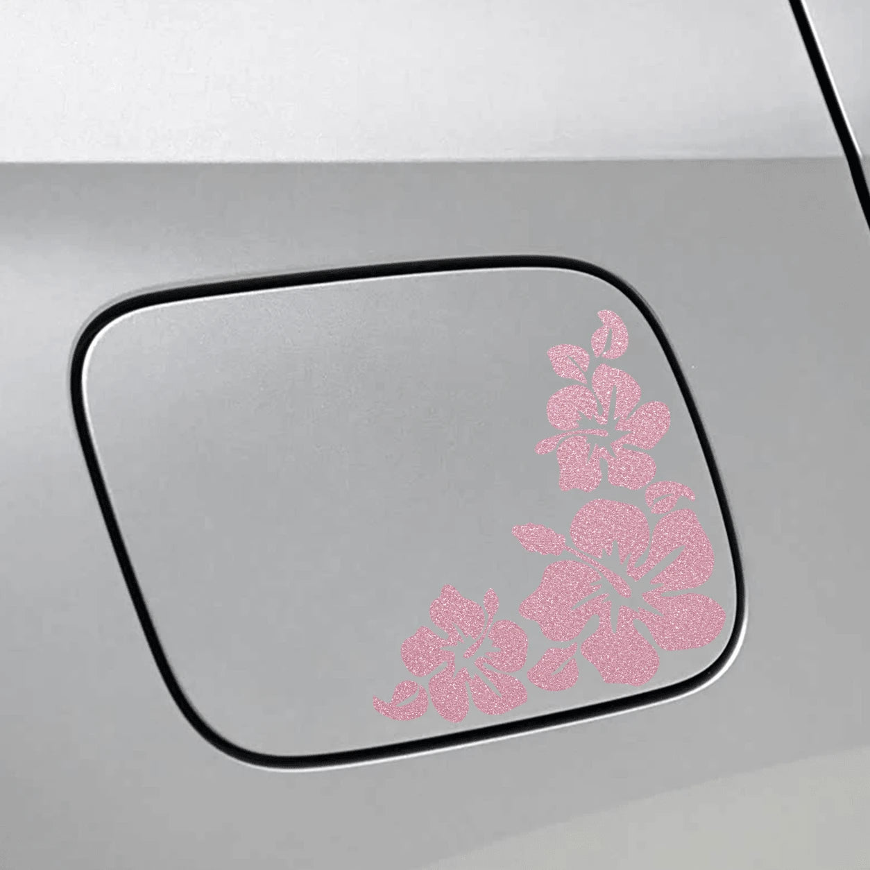 Colorful Shiny Vinyl Frangipani Flower Car Stickers, Suitable For Cars, Motorcycles, Laptops, Auto Accessories, Self-Adhesive, Reusable, Asymmetric Shape, Glossy Finish