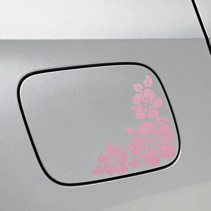 Colorful Shiny Vinyl Frangipani Flower Car Stickers, Suitable For Cars, Motorcycles, Laptops, Auto Accessories, Self-Adhesive, Reusable, Asymmetric Shape, Glossy Finish