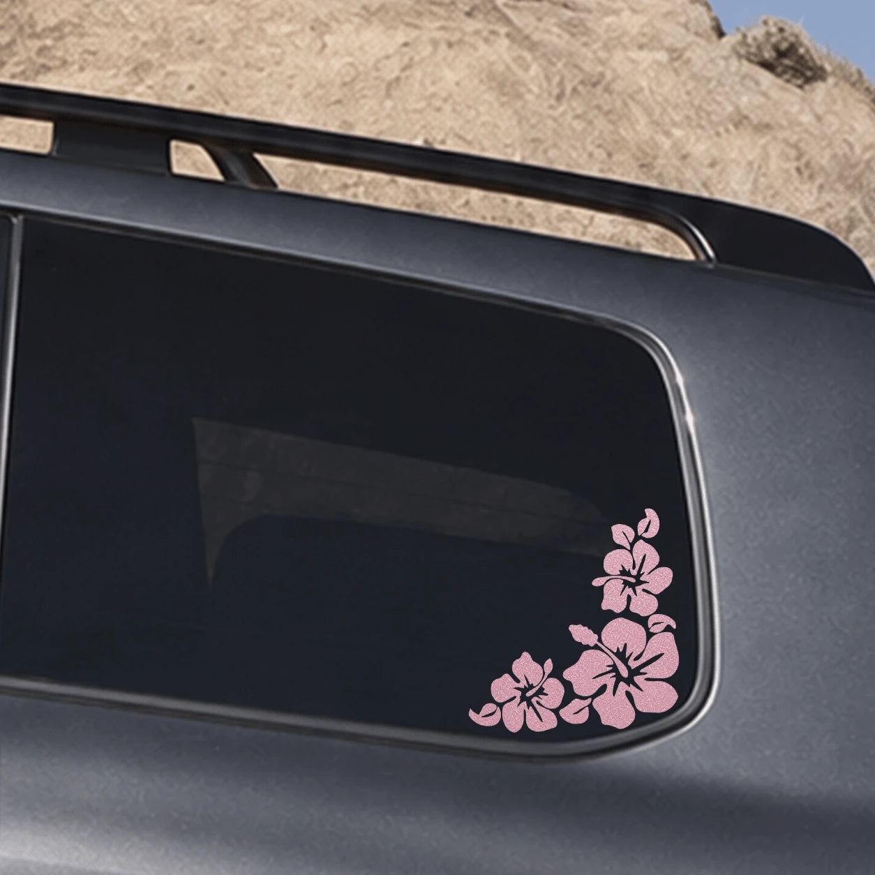 Colorful Shiny Vinyl Frangipani Flower Car Stickers, Suitable For Cars, Motorcycles, Laptops, Auto Accessories, Self-Adhesive, Reusable, Asymmetric Shape, Glossy Finish