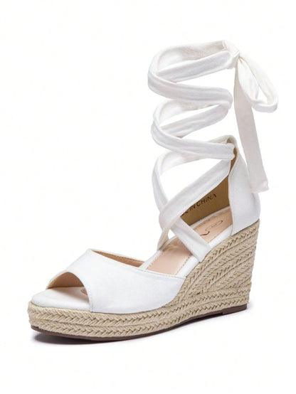 Comfyshoes Women's Rome Open Toe Espadrilles Platform Wedge Sandals