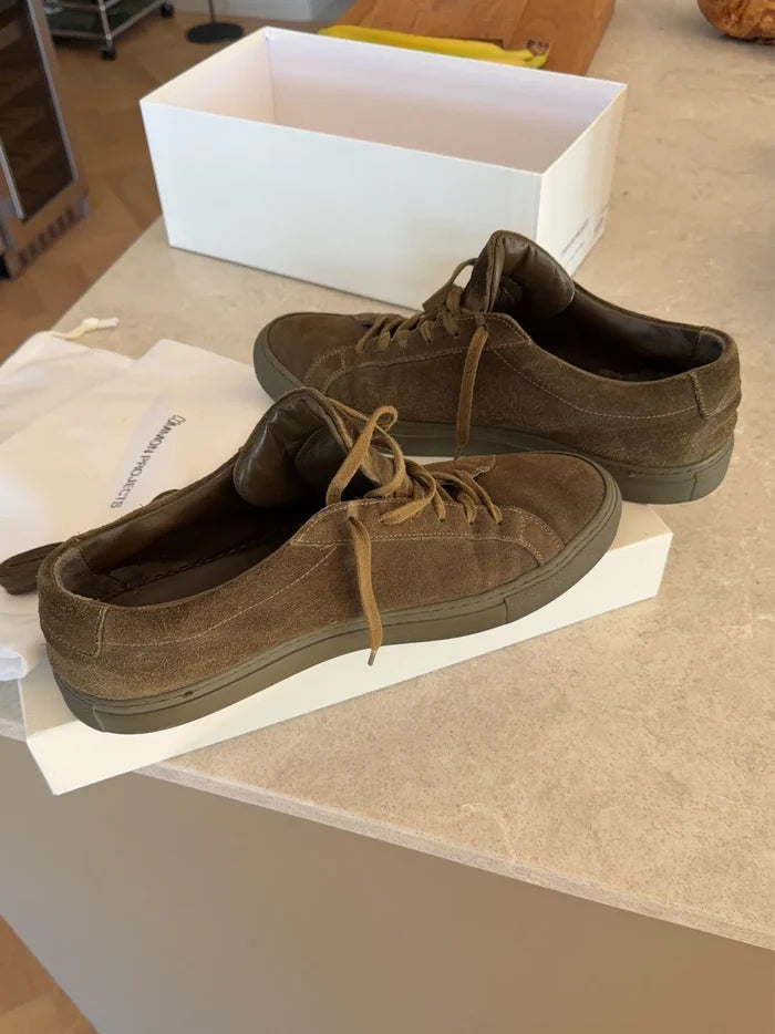 Common Projects Ach Low In Suede Army Green-sneakers