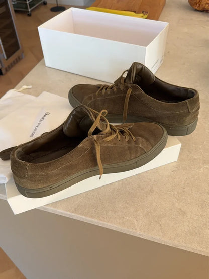 Common Projects Ach Low In Suede Army Green-sneakers
