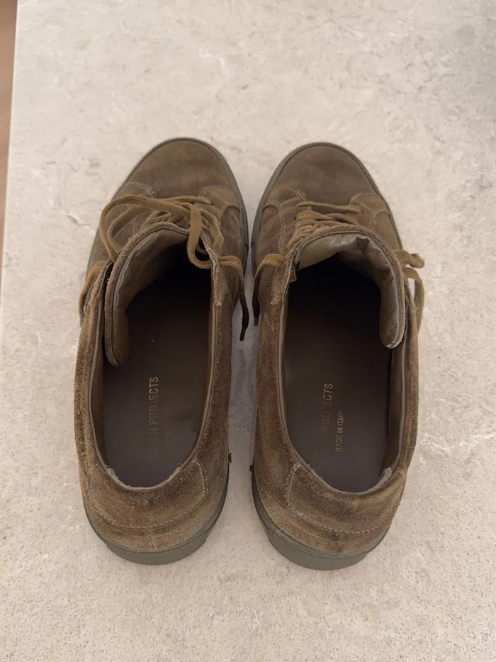 Common Projects Ach Low In Suede Army Green-sneakers