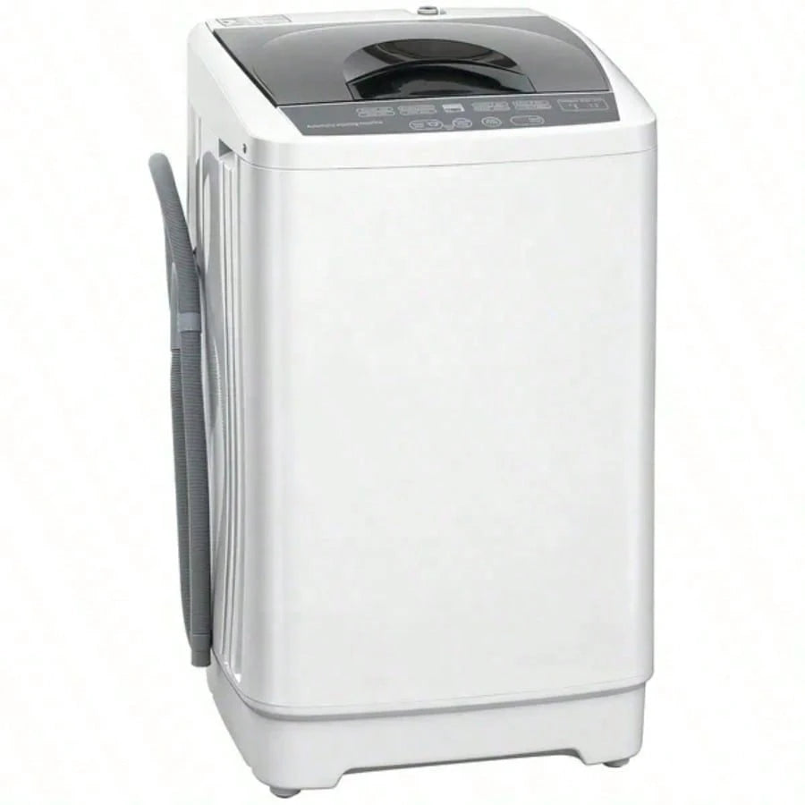 Compact Washer, Portable Washing Machine, Full Automatic Washer With 8 Programs And 6 Water Levels, White