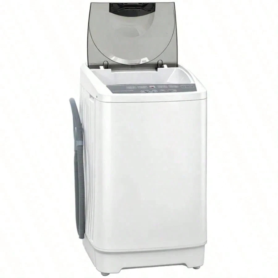 Compact Washer, Portable Washing Machine, Full Automatic Washer With 8 Programs And 6 Water Levels, White