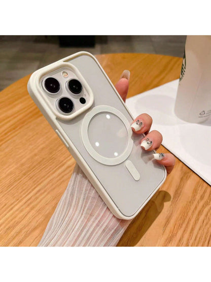 Compatible 16/15/14/13/12 Pro Max Plus Magnetic Macaron Phone Case, Shockproof Protection, Classic Mixed Transparent Phone Case