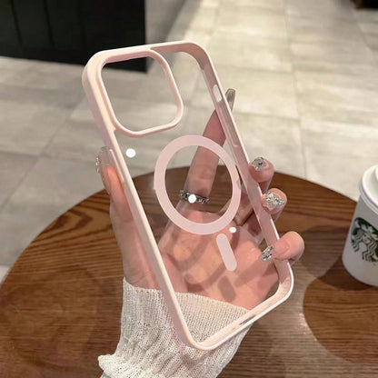Compatible 16/15/14/13/12 Pro Max Plus Magnetic Macaron Phone Case, Shockproof Protection, Classic Mixed Transparent Phone Case