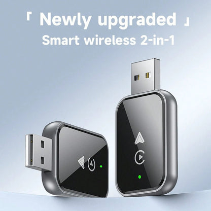 Compatible With IPhone Wireless CarPlay Adapter, Converts Wired To Wireless Apple CarPlay Adapter, Mini Size With Extension Cable USB And USB C/ Type C, Stable Control, No Delay