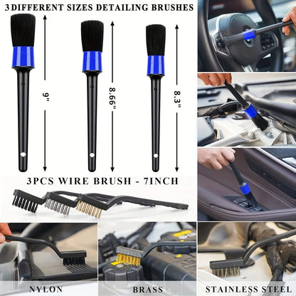 Complete Car Wash Cleaning Tool Kit, Car Wash Bag, Equipped With Vacuum Cleaner, Brushes, Windshield Cleaning Tools, Durable Dust Remover, Towels, 19 Professional Interior Car Care Tools, High-Quality