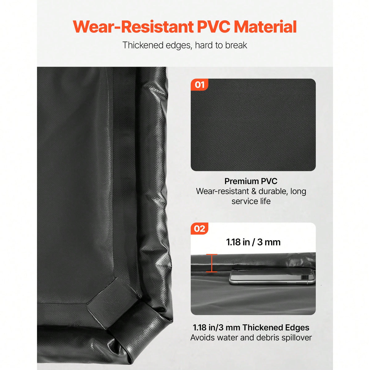 Containment Mat, 8 Ft 6 In X 20 Ft, Non-Slip PVC Garage Floor Mat With A Cleaning Squeegee, Heavy Duty Durable Waterproof Protection From Snow, Rain And Mud For Cars SUVs Trucks Parking, Black