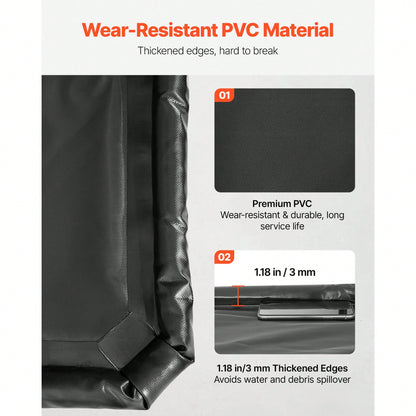 Containment Mat, 8 Ft 6 In X 20 Ft, Non-Slip PVC Garage Floor Mat With A Cleaning Squeegee, Heavy Duty Durable Waterproof Protection From Snow, Rain And Mud For Cars SUVs Trucks Parking, Black