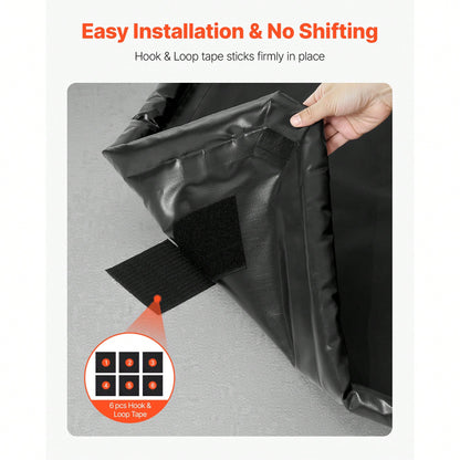 Containment Mat, 8 Ft 6 In X 20 Ft, Non-Slip PVC Garage Floor Mat With A Cleaning Squeegee, Heavy Duty Durable Waterproof Protection From Snow, Rain And Mud For Cars SUVs Trucks Parking, Black
