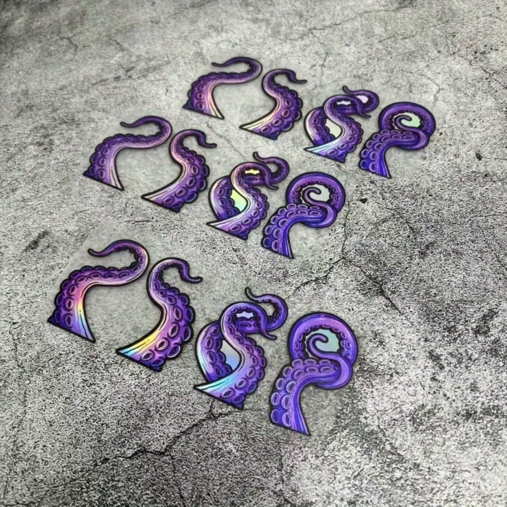 Cool Holographic Octopus Sticker, Unique Marine Creature Style, Durable And Long-Lasting, Suitable For Luggage, Skateboard And Other Items, A Bright Choice For Street Decoration.