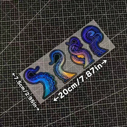 Cool Holographic Octopus Sticker, Unique Marine Creature Style, Durable And Long-Lasting, Suitable For Luggage, Skateboard And Other Items, A Bright Choice For Street Decoration.