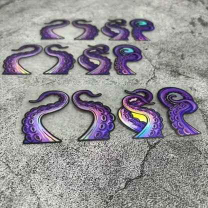 Cool Holographic Octopus Sticker, Unique Marine Creature Style, Durable And Long-Lasting, Suitable For Luggage, Skateboard And Other Items, A Bright Choice For Street Decoration.