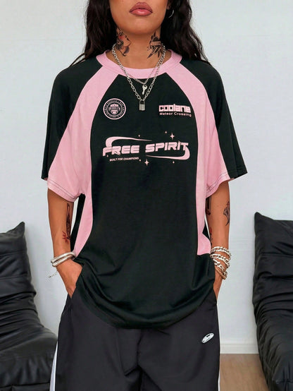 Coolane Women's Men's Plus Size Streetwear Teacher Game Day Cotton Event Letter Printed Pink Short Sleeve Oversize Jersey T-Shirt Summer Fall Sport