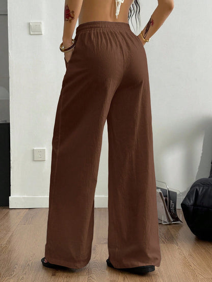 Coolane Women's Summer Country Concert Going Out Beach Boho Basic Minimalist Washed 100%Cotton White Pants Curved Hem Pants Cotton Pants,Fall