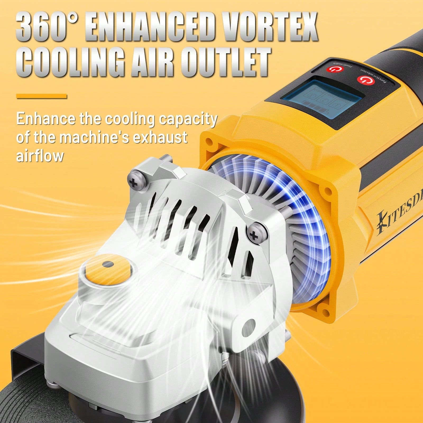 Cordless Angle Grinder With 2.0Ah Battery, A Multi-Purpose Machine. 20V Brushless Motor 4-1/2" 11000 RPM, 6 Dics For Cutting, Grinding And Polishing