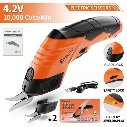 Cordless Electric Scissors,Crechargeable & Sharp Blade &Easy Cutting,For Fabric, Packaging, Cardboard| Perfect For DIY, Crafts, Christmas, Birthday & Valentine's Day Gifts| Must-Have Home Toolift