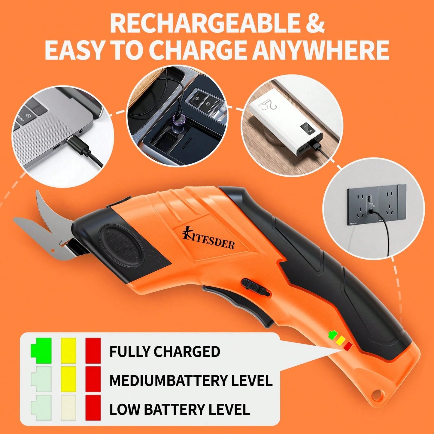 Cordless Electric Scissors,Crechargeable & Sharp Blade &Easy Cutting,For Fabric, Packaging, Cardboard| Perfect For DIY, Crafts, Christmas, Birthday & Valentine's Day Gifts| Must-Have Home Toolift
