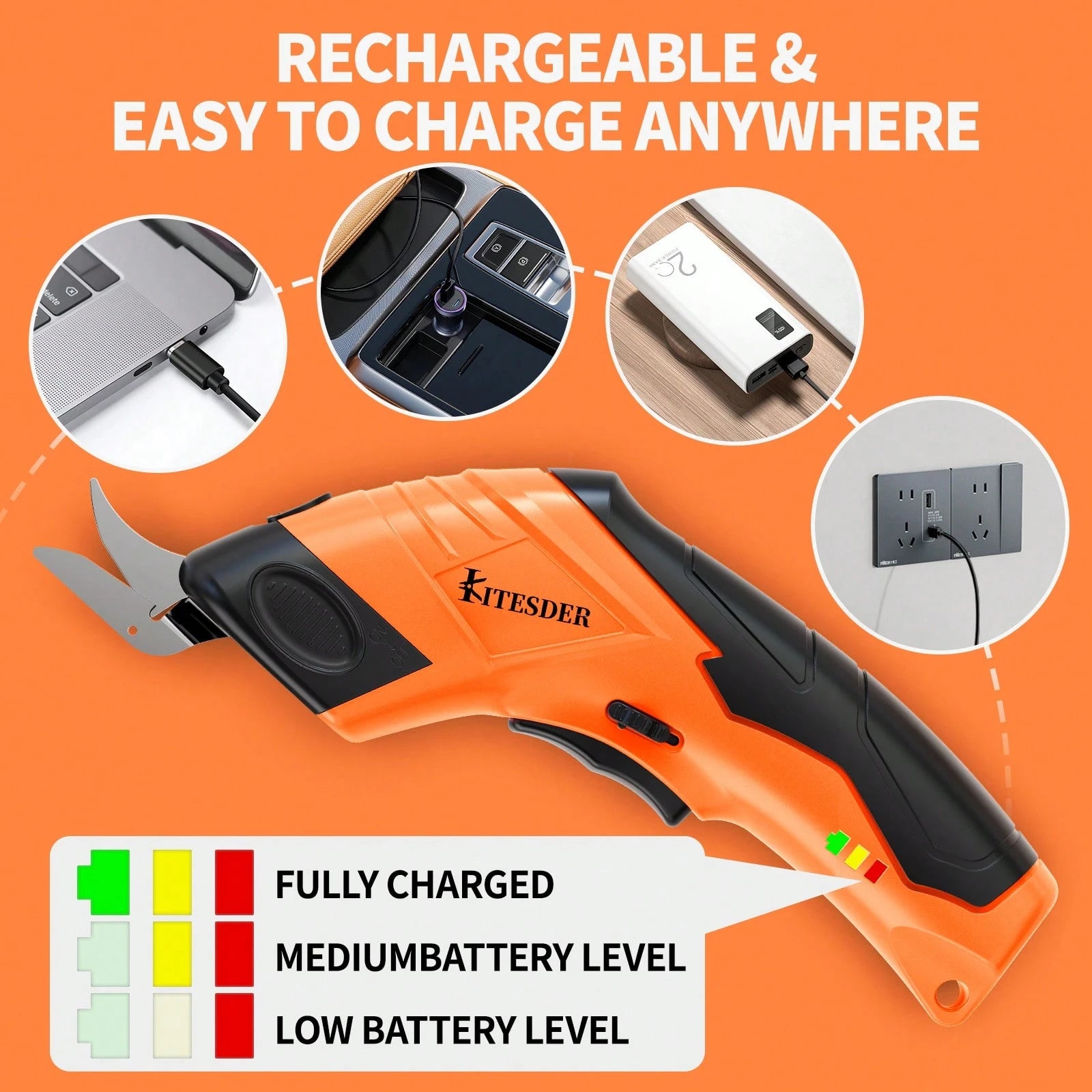 Cordless Electric Scissors,Crechargeable & Sharp Blade &Easy Cutting,For Fabric, Packaging, Cardboard| Perfect For DIY, Crafts, Christmas, Birthday & Valentine's Day Gifts| Must-Have Home Toolift