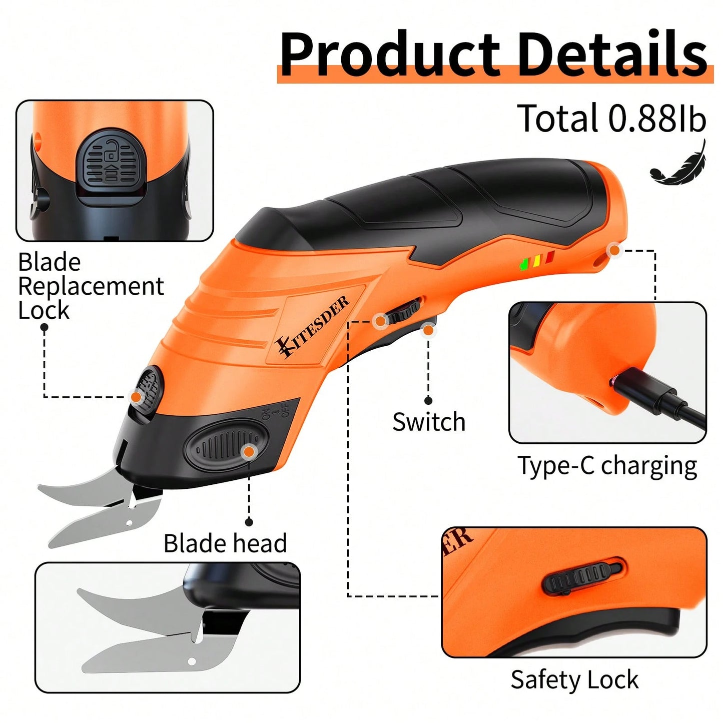 Cordless Electric Scissors,Crechargeable & Sharp Blade &Easy Cutting,For Fabric, Packaging, Cardboard| Perfect For DIY, Crafts, Christmas, Birthday & Valentine's Day Gifts| Must-Have Home Toolift