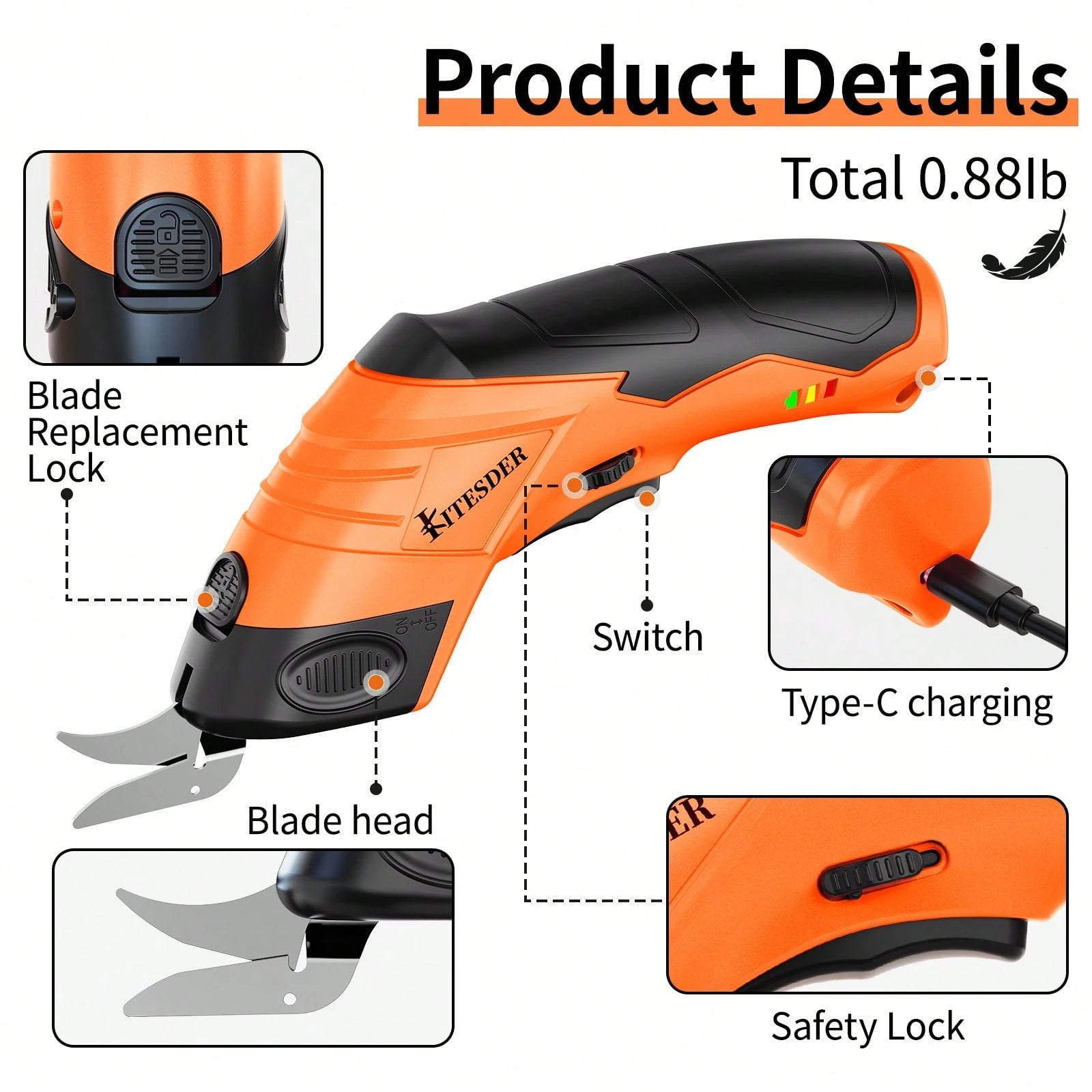 Cordless Electric Scissors,Crechargeable & Sharp Blade &Easy Cutting,For Fabric, Packaging, Cardboard| Perfect For DIY, Crafts, Christmas, Birthday & Valentine's Day Gifts| Must-Have Home Toolift