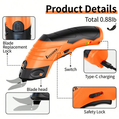 Cordless Electric Scissors,Crechargeable & Sharp Blade &Easy Cutting,For Fabric, Packaging, Cardboard| Perfect For DIY, Crafts, Christmas, Birthday & Valentine's Day Gifts| Must-Have Home Toolift