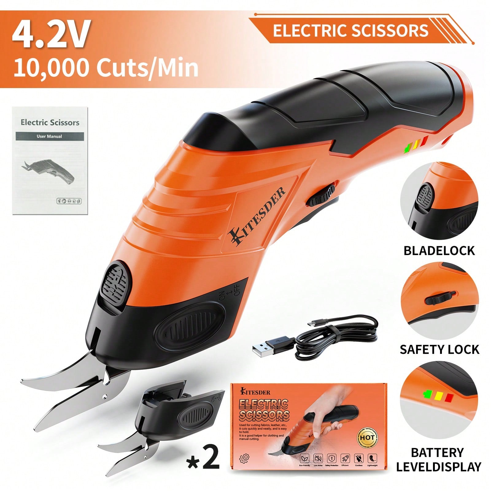 Cordless Electric Scissors,Crechargeable & Sharp Blade &Easy Cutting,For Fabric, Packaging, Cardboard| Perfect For DIY, Crafts, Christmas, Birthday & Valentine's Day Gifts| Must-Have Home Toolift