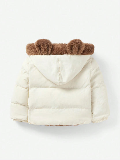 Cozy Pixies Baby Boy Casual Jacket Padded Autumn Coat Thickened With Hood Suitable For Winter