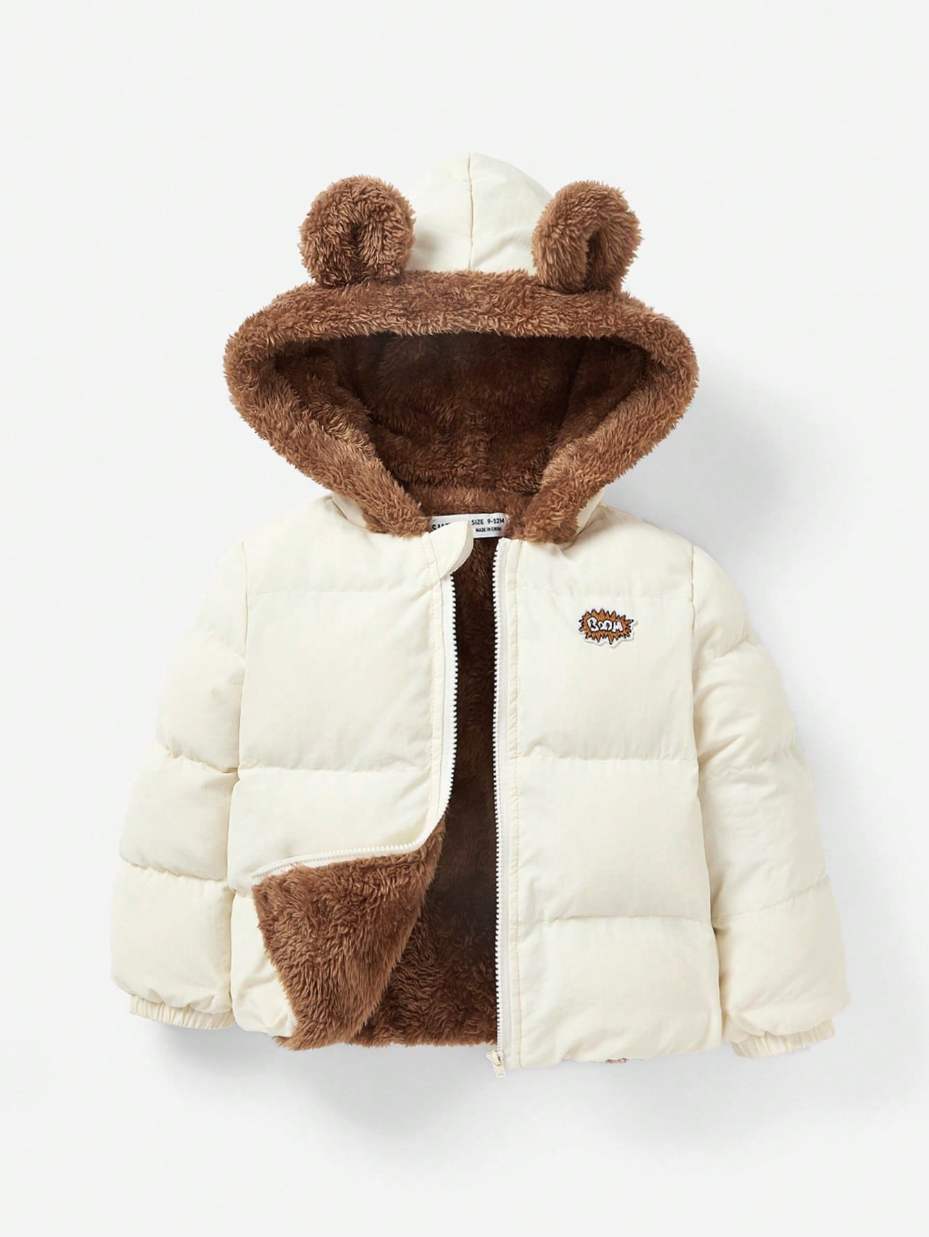 Cozy Pixies Baby Boy Casual Jacket Padded Autumn Coat Thickened With Hood Suitable For Winter