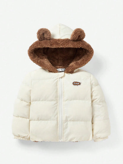 Cozy Pixies Baby Boy Casual Jacket Padded Autumn Coat Thickened With Hood Suitable For Winter