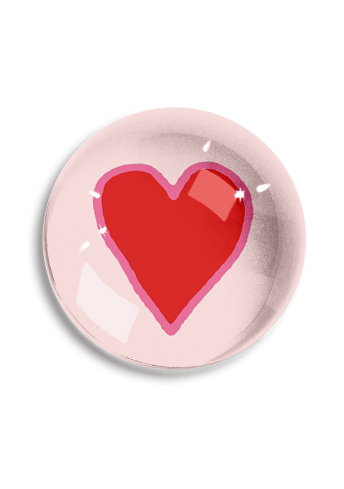 Crayon Heart Crystal Dome Paperweight - Ben's Garden
