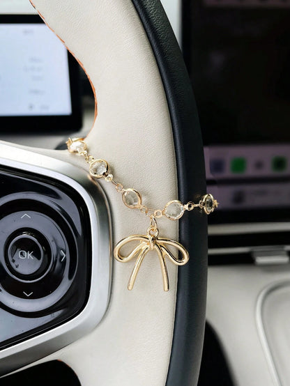 Creative Alloy Butterfly Car Decorative Pendant, Car Hanging Ornament, Car Steering Wheel Pendant, Car Interior Accessory, Meaningful Holiday Gift.