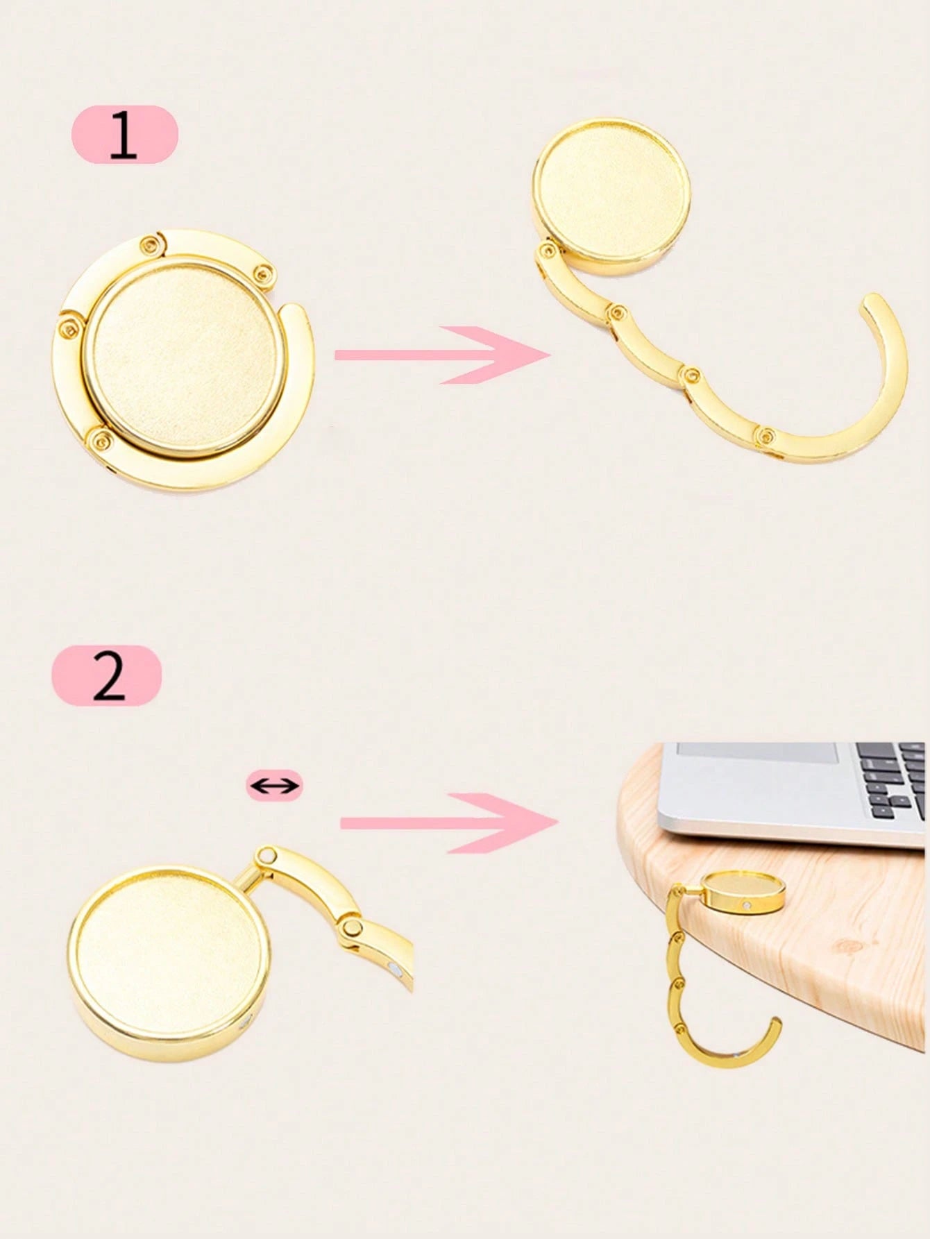 Creative Bag Hanging Rack Handbag Hook Folding Storage Rack Portable Key Ring Alloy Table Hook Hardware Home Organizer,Bag Accessories