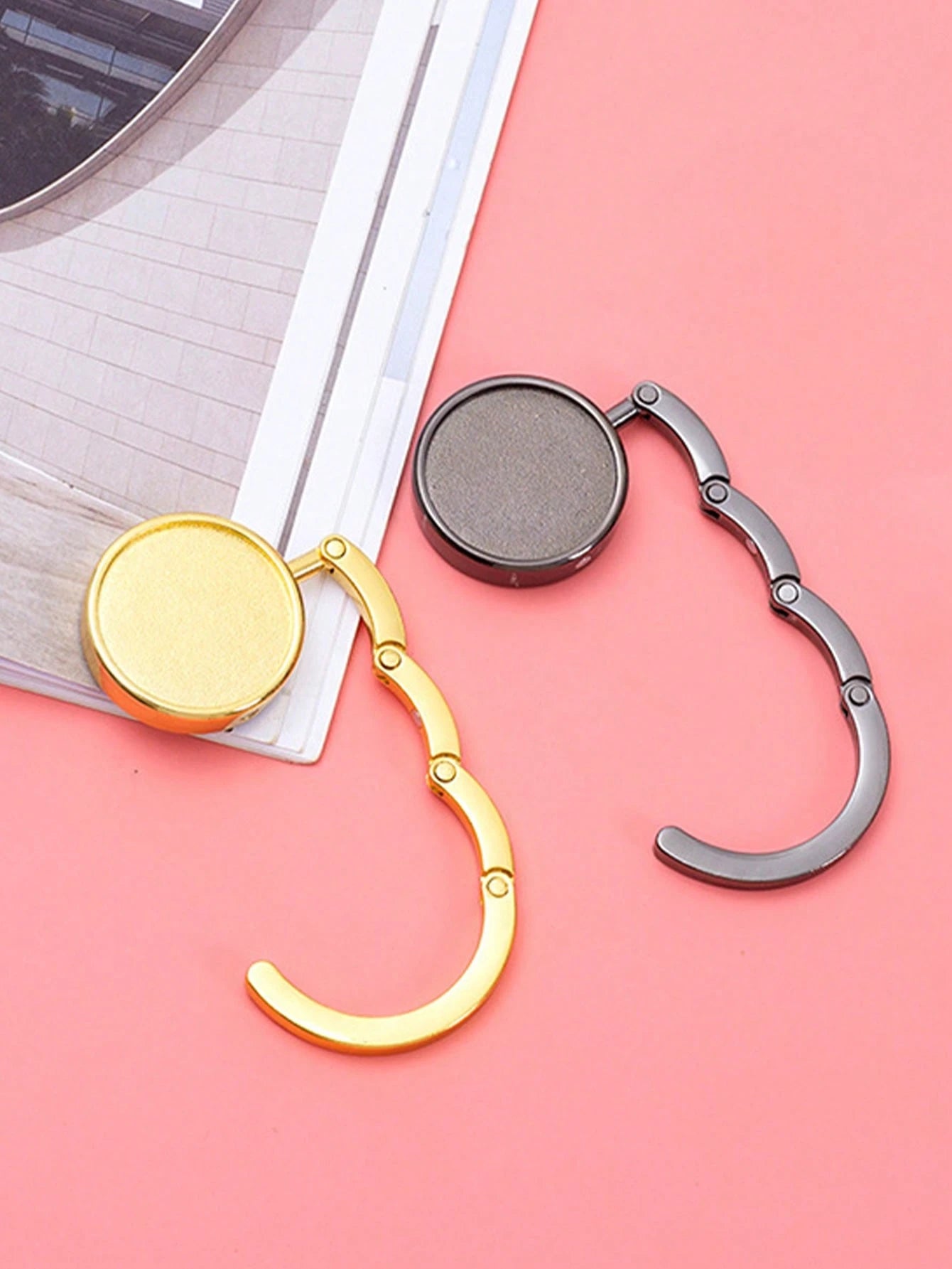 Creative Bag Hanging Rack Handbag Hook Folding Storage Rack Portable Key Ring Alloy Table Hook Hardware Home Organizer,Bag Accessories