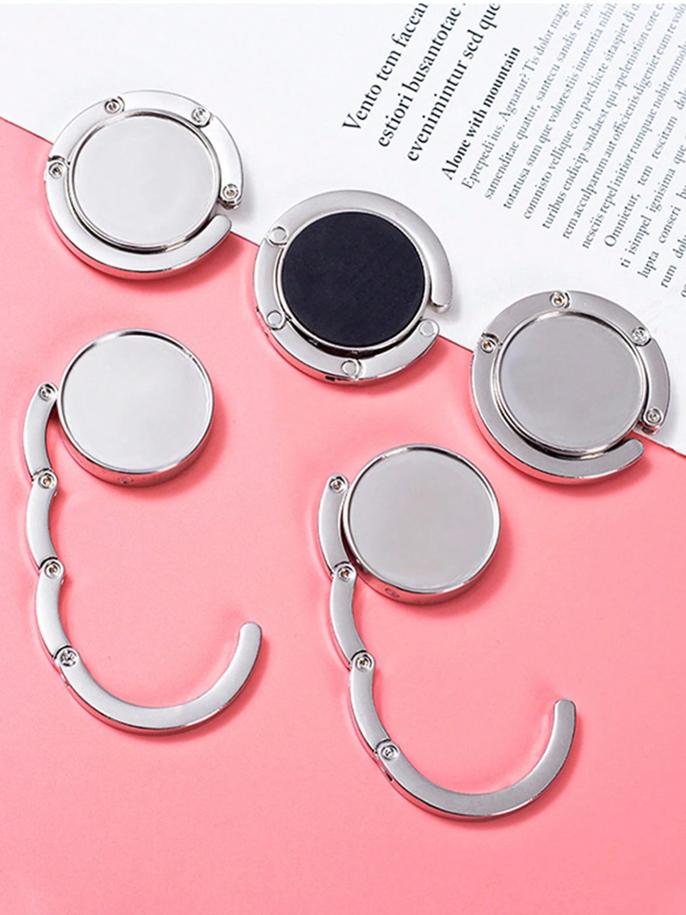 Creative Bag Hanging Rack Handbag Hook Folding Storage Rack, Portable Key Ring Alloy Table Hook Hardware Home Organizer, Bag Accessories Bag Table Hanger Collection Desk Hooks for Purse, Restaurant Ba