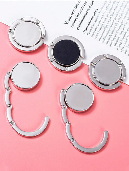 Creative Bag Hanging Rack Handbag Hook Folding Storage Rack, Portable Key Ring Alloy Table Hook Hardware Home Organizer, Bag Accessories Bag Table Hanger Collection Desk Hooks for Purse, Restaurant Ba