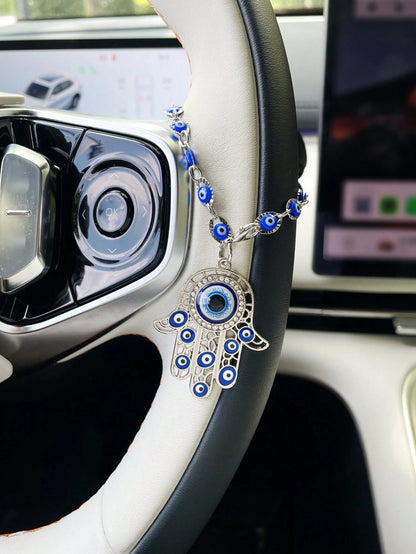 Creative Eye Steering Wheel Decorative Chain, Car Steering Wheel Pendant, Car Interior Decoration Pendant, Car Hanging Ornament