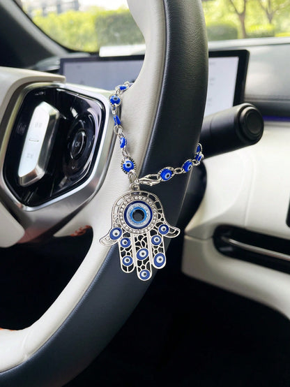 Creative Eye Steering Wheel Decorative Chain, Car Steering Wheel Pendant, Car Interior Decoration Pendant, Car Hanging Ornament
