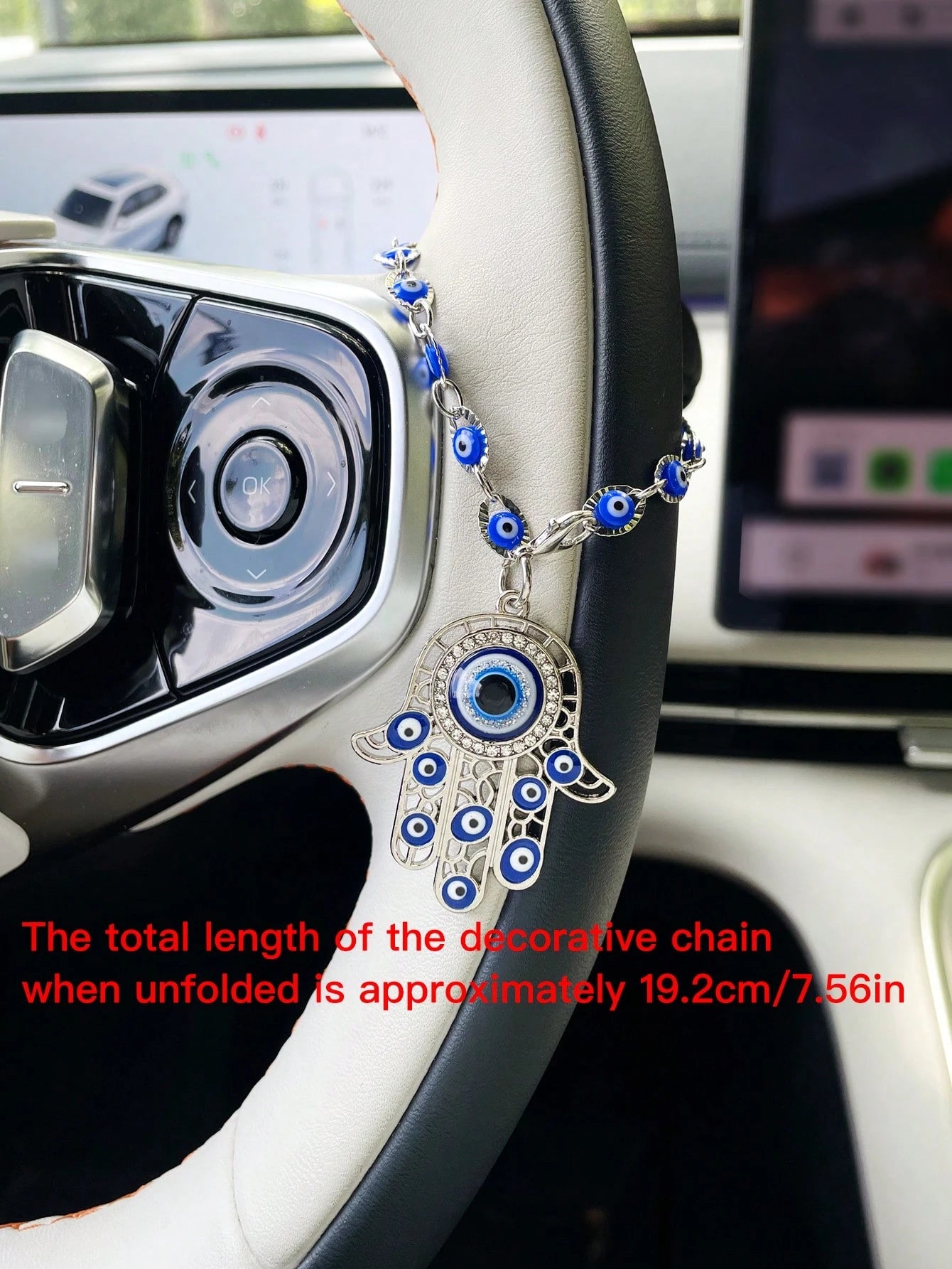 Creative Eye Steering Wheel Decorative Chain, Car Steering Wheel Pendant, Car Interior Decoration Pendant, Car Hanging Ornament
