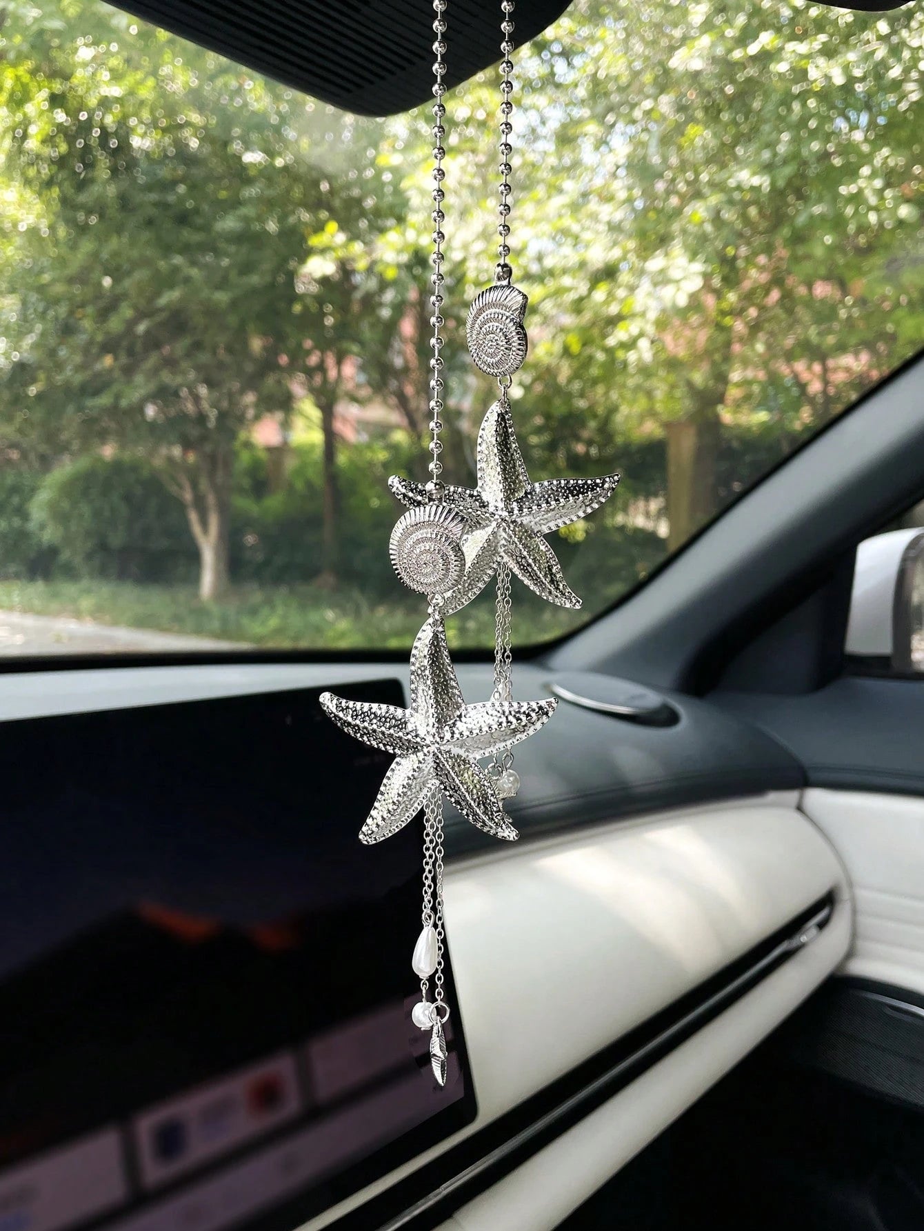 Creative Starfish Car Hanging Ornament, Rearview Mirror Decoration, Car Interior Hanging Decor, Car Rearview Mirror Decorative Pendant