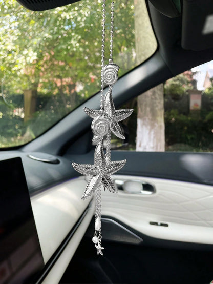 Creative Starfish Car Hanging Ornament, Rearview Mirror Decoration, Car Interior Hanging Decor, Car Rearview Mirror Decorative Pendant