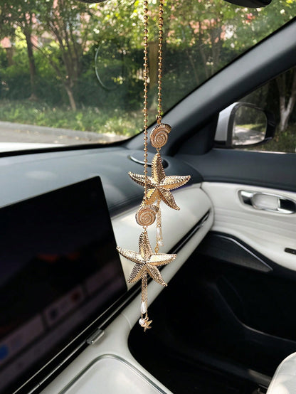 Creative Starfish Car Hanging Ornament, Rearview Mirror Decoration, Car Interior Hanging Decor, Car Rearview Mirror Decorative Pendant