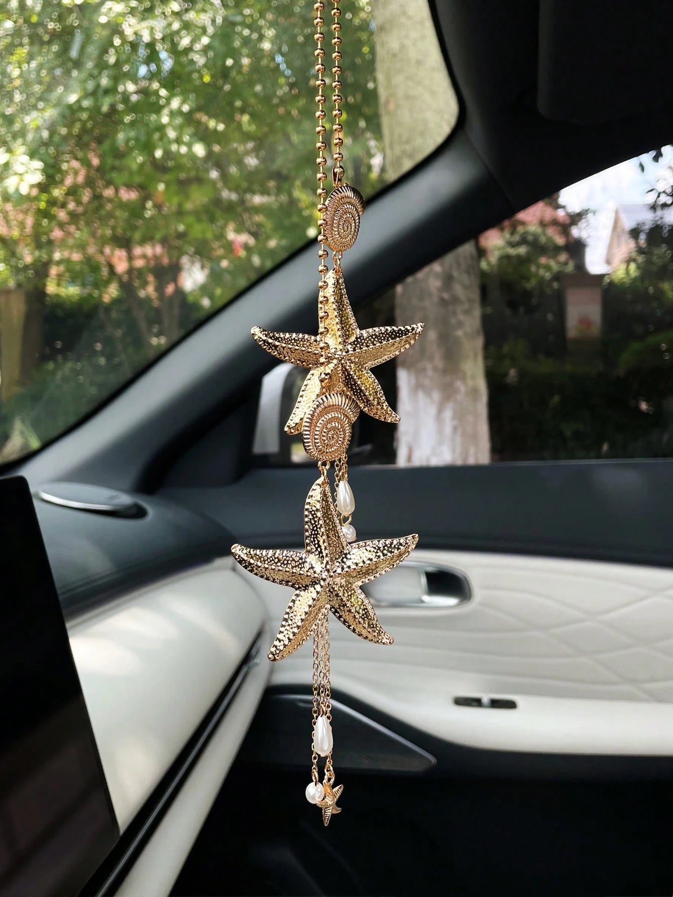 Creative Starfish Car Hanging Ornament, Rearview Mirror Decoration, Car Interior Hanging Decor, Car Rearview Mirror Decorative Pendant