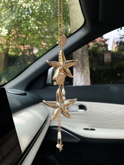 Creative Starfish Car Hanging Ornament, Rearview Mirror Decoration, Car Interior Hanging Decor, Car Rearview Mirror Decorative Pendant