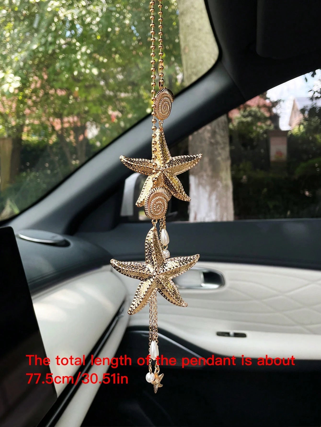 Creative Starfish Car Hanging Ornament, Rearview Mirror Decoration, Car Interior Hanging Decor, Car Rearview Mirror Decorative Pendant