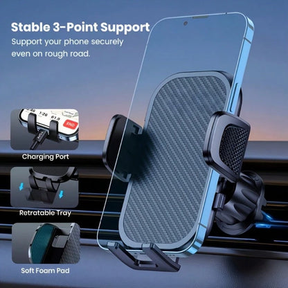 Cubidupi Car Phone Holder, Upgraded Metal Hook Phone Holder, Suitable For Car Air Vents, Compatible With All Mobile Phones.